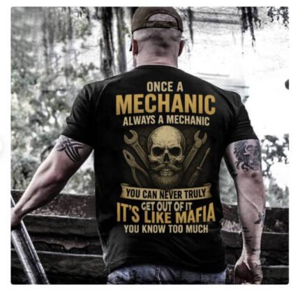 Once A Mechanic Always A Mechanic Apparel - Mafia Skull
