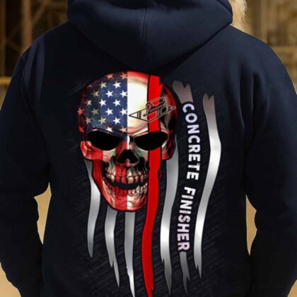 Concrete Finisher Skull American Flag Apparel – Patriotic Workwear